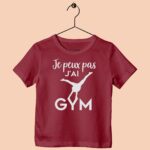 t shirt enfant gym poutre bordeaux