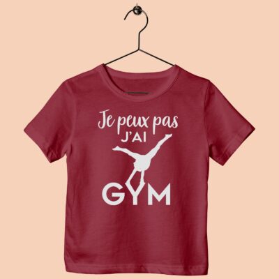 T-Shirt Enfant "je Peux Pas J'ai Gym"(poutre)