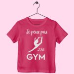 t shirt enfant gym saut rose fushia