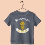 t shirt enfant je ne peux pas jai moto gris anthracite