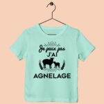 T-Shirt Enfant "Je Peux Pas J'ai Agnelage" 14 t shirt enfant je peux pas jai agnelage vert menthe