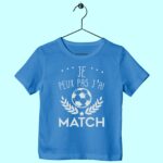 t shirt enfant je peux pas jai match bleu roi