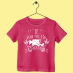 t shirt enfant je peux pas jai moisson rose fushia