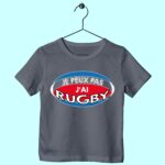 t shirt enfant je peux pas jai rugby gris anthracite
