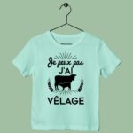 t shirt enfant je peux pas jai velage vert menthe