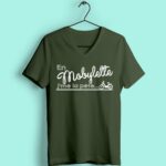 T-shirt "En mobylette j'me la pète" 12 t shirt femme en mobylette jme la pete vert foret