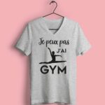 T-shirt "je Peux Pas J'ai Gym"(grand Écart) 13 t shirt femme je peux pas jai gym grand ecart gris chine