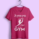 t shirt femme je peux pas jai gym saut rose fushia