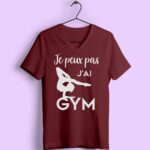 t shirt femme je peux pas jai gym sol bordeaux