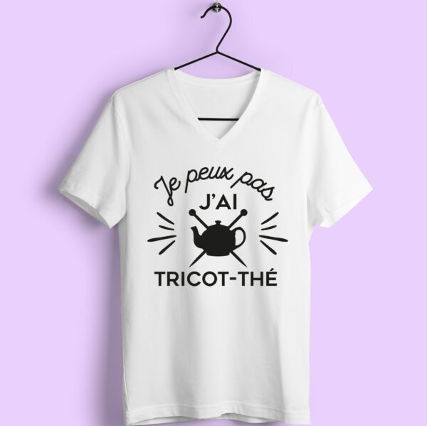 T-shirt "Je Peux Pas J'Ai Tricot-Thé" – Image 2