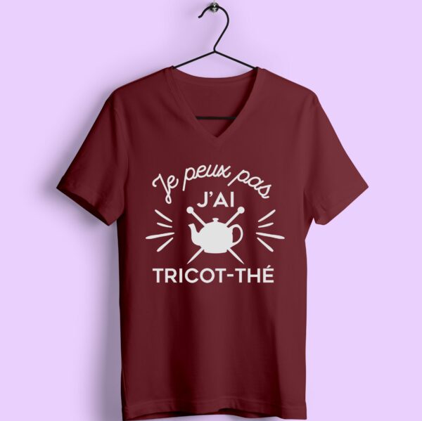 T-shirt "Je Peux Pas J'Ai Tricot-Thé" – Image 4