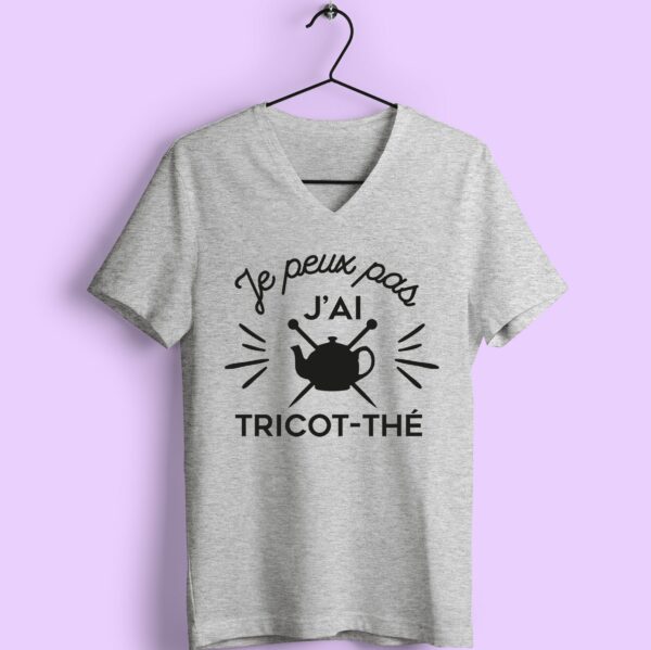T-shirt "Je Peux Pas J'Ai Tricot-Thé" – Image 3