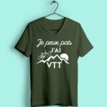 T-shirt "je Peux Pas J'ai Vtt" 13 t shirt femme je peux pas jai vtt vert foret