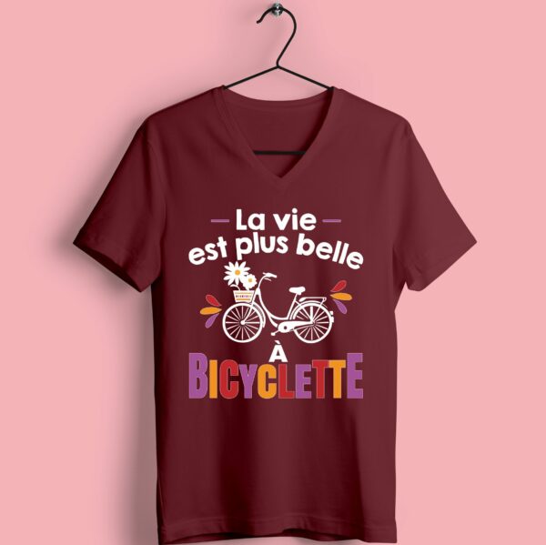 T-shirt "la Vie Est Plus Belle A Bicyclette" – Image 4