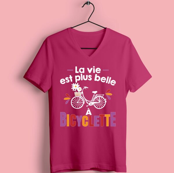 T-shirt "la Vie Est Plus Belle A Bicyclette" – Image 3