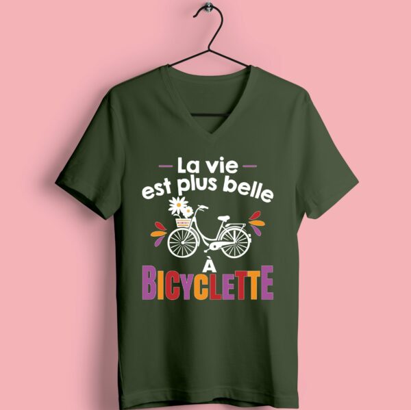 T-shirt "la Vie Est Plus Belle A Bicyclette" – Image 5