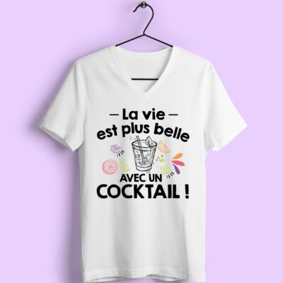 T-shirt "la Vie Est Plus Belle Avec Un Cocktail"