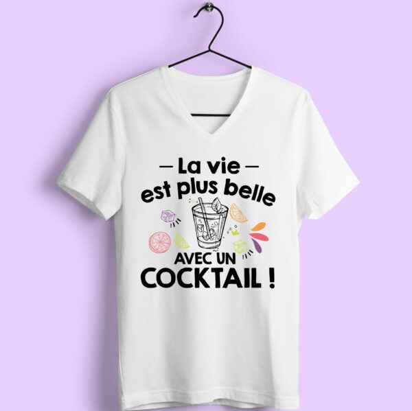 T-shirt "la Vie Est Plus Belle Avec Un Cocktail"