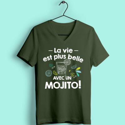 T-shirt "la Vie Est Plus Belle Avec Un Mojito"