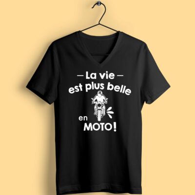 T-shirt "la Vie Est Plus Belle En Moto"