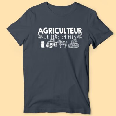 T-shirt Homme "Agriculteur De Père En Fils " 49 t shirt homme agriculteur de pere en fils gris anthracite 1 e1763044061543