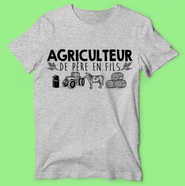 T-shirt "agriculteur De Père En Fils " – Image 3