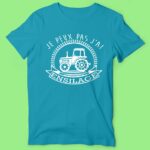 t shirt homme je peux pas jai ensilage bleu canard