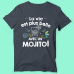 T-shirt Homme "La Vie Est Plus Belle Avec Un Mojito" 13 t shirt homme la vie est plus belle avec un mojito gris anthracite