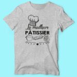 t shirt homme le meilleur patissier gris chine