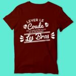 T-shirt Homme "Lever Le Coude" 13 t shirt homme lever le coude bordeaux