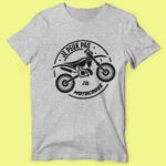t shirt homme motocross gris chine