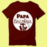 t shirt homme papa bricoleur bordeaux