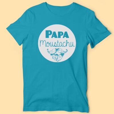 T-shirt Homme "Papa Moustachu" 67 t shirt homme papa moustachu bleu canard e1760529786472