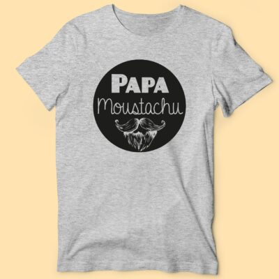 T-shirt Homme "Papa Moustachu" 66 t shirt homme papa moustachu gris chine e1760529848116