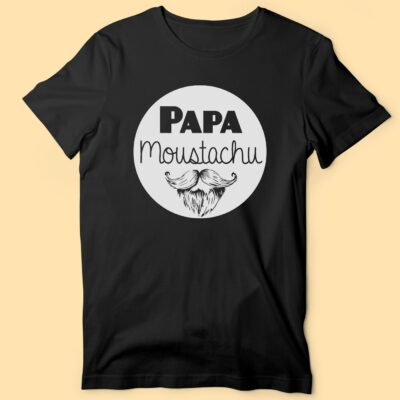 T-shirt Homme "Papa Moustachu" 64 t shirt homme papa moustachu noir e1760529866144