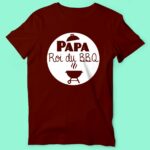 T-shirt Homme "Papa Roi Du BBQ" 14 t shirt homme papa roi du bbq bordeaux