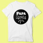 t shirt homme papa sportif blanc