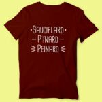 t shirt homme sauciflard bordeaux
