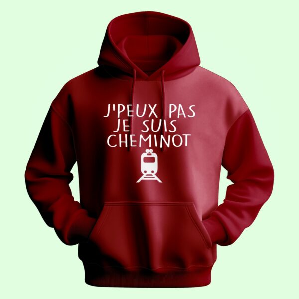 Sweat Homme "J'Peux Pas Je Suis Cheminot"