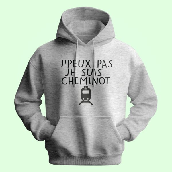 Sweat Homme "J'Peux Pas Je Suis Cheminot" – Image 2
