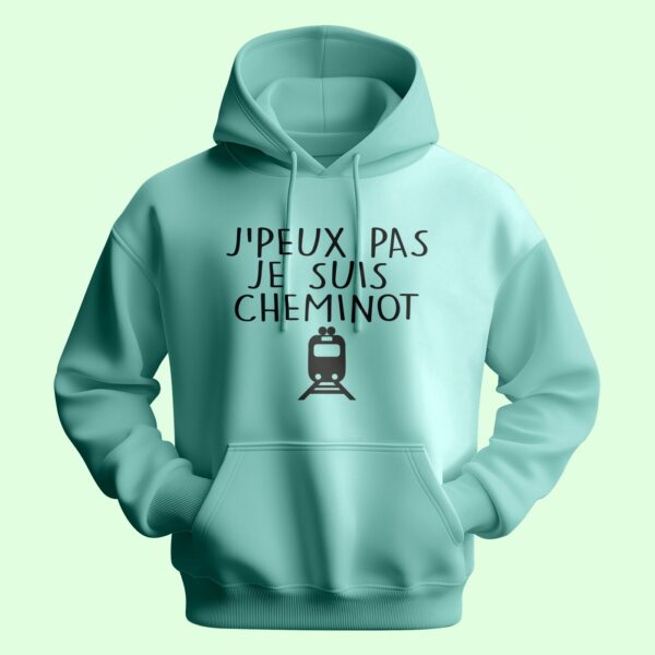 Sweat Homme "J'Peux Pas Je Suis Cheminot" – Image 3