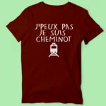 t shirt homme je peux pas je suis cheminot bordeaux