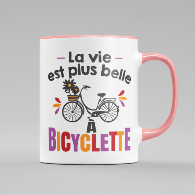 Tasse "La Vie Est Plus Belle À Bicyclette"