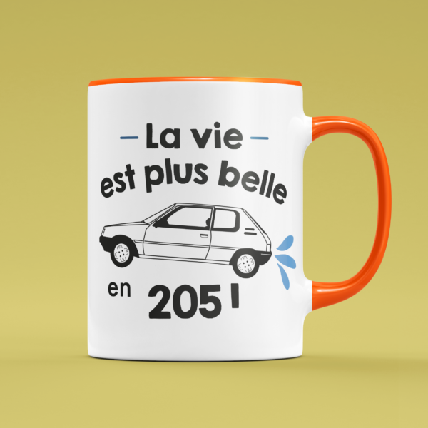 tasse la vie est plus belle en 205 orange e1766053167416
