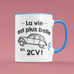 tasse la vie est plus belle en 2cv bleu clair