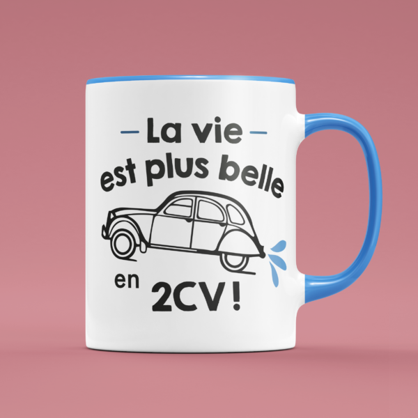 tasse la vie est plus belle en 2cv bleu clair e1766051662525