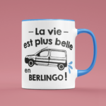 tasse la vie est plus belle en berlingo bleu clair