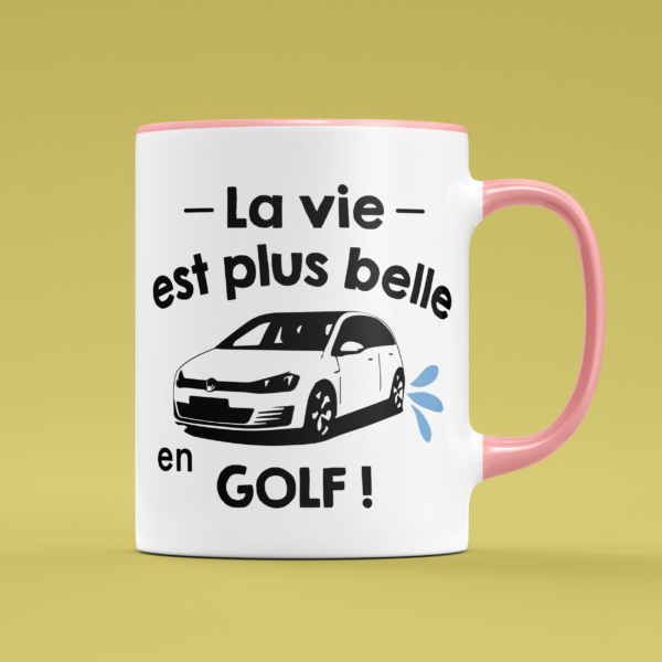 tasse la vie est plus belle en golf rose clair e1766046154821
