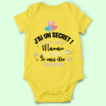 body bebe jai un secret il est dans le ventre de maman grande soeur jaune