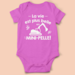 body bebe la vie est plus belle en mini pelle rose fushia